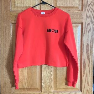 Orange Cropped Sweatshirt‎ by Garage